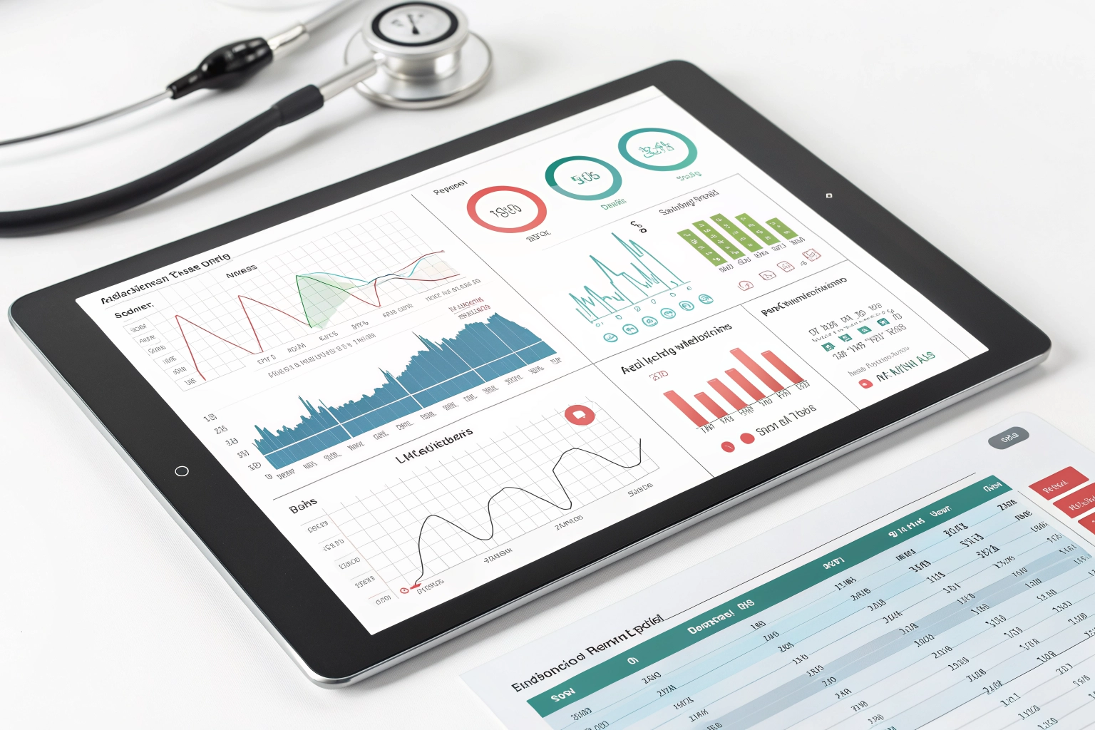 Detailed audiogram results showing a clinical hearing assessment on a digital tablet